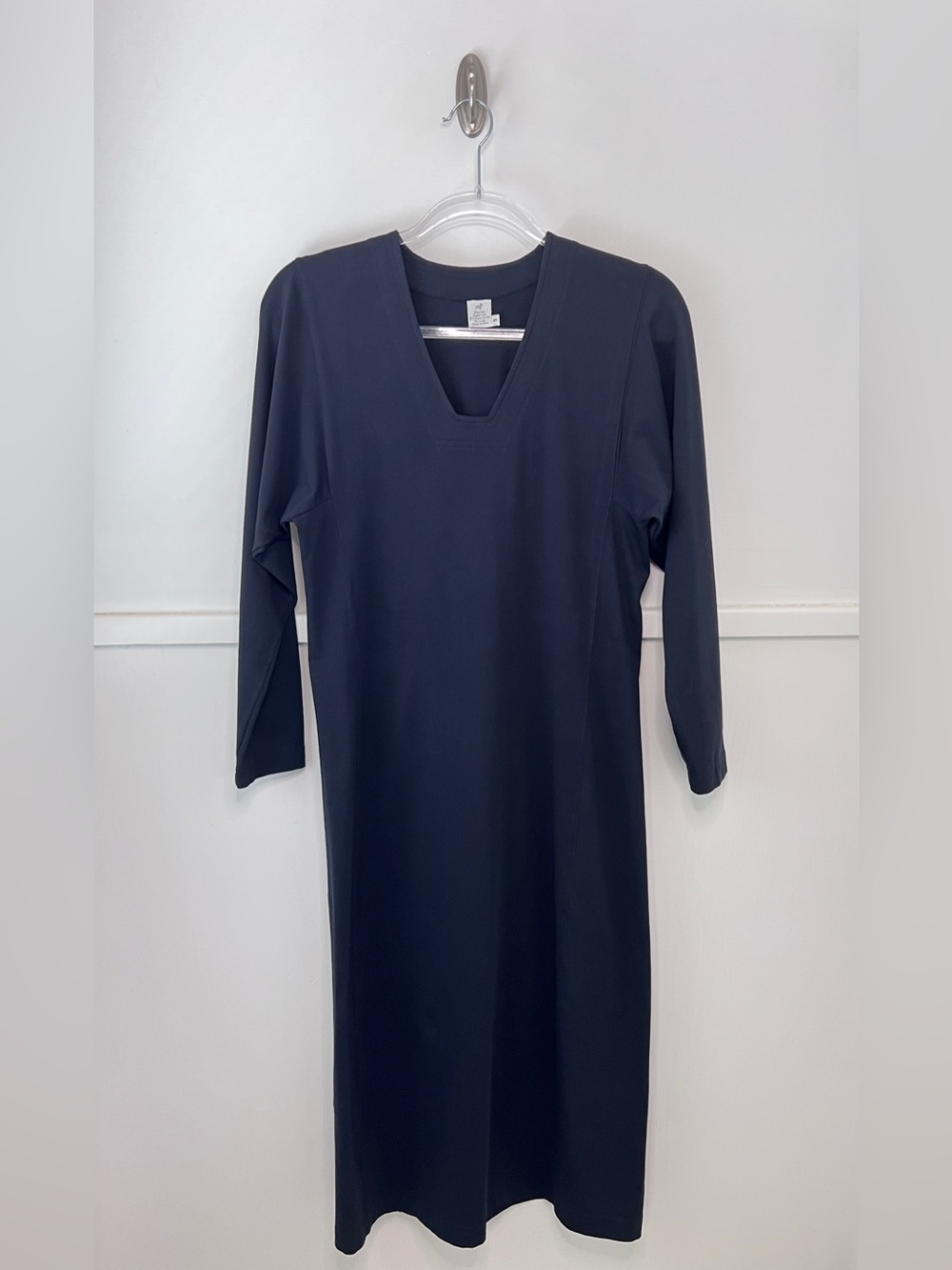 Peruvian Connection Pima Cotton Jersey Essential Midi Sheath Dress in Black - Picture 5 of 8